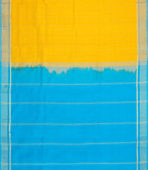 Lemon Yellow Handloom Silk Cotton Saree With Checks & Buttas-SC4723