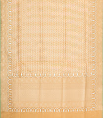 Sandal Handloom Banarasi Organza Silk Saree With Floral Motifs-BE1841