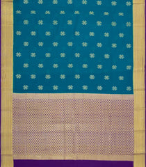 Cyan Woven Mysore Silk Saree With Buttas & Contrast Border-MS3497