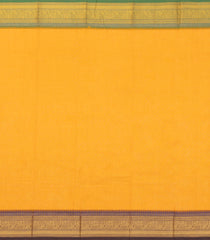 Mustard Woven Chettinad Cotton Saree With Contrast Border-CN1852