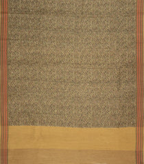 Beige Printed Tussar Silk Saree With Floral Motifs-TU3665