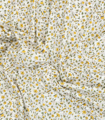Yellow Printed Jaipur Cotton Saree With Floral Motifs-JC1677