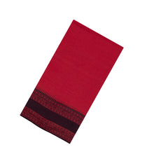 Red Woven Bengal Cotton Saree With Contrast Border-BG1761