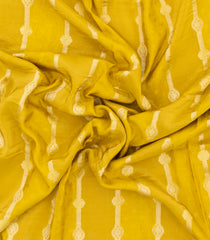 Mustard Woven Synthetic Satin Saree With Floral Zari Motifs-BL4851