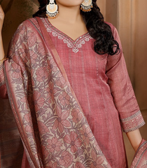 Mauve Pink Casual Anarkali Set: RC5522