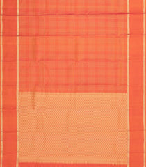Peach Woven Pure Silk Saree With Zari Checks-EC2609