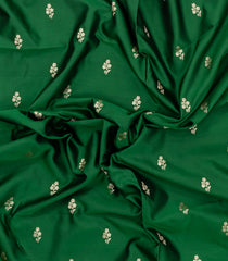 Green Woven Blended Satin Saree With Floral Zari Buttas-BL6005