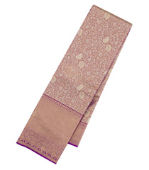 Magenta Woven Tissue Silk Saree With Floral Zari Motifs-KA15572