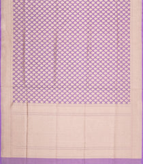 Lavender Handloon Banarasi Silk Saree With Floral Motifs-BE1888