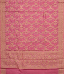 Dusty Pink Woven Tussar Silk Saree With Floral Motifs-TU3405