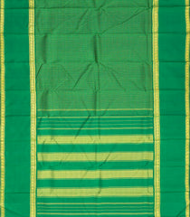 Green Handloom Kanchipuram Silk Saree With Zari Checks-KA13266