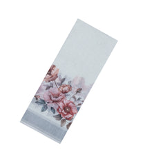 White Printed Synthetic Linen Saree With Floral Motifs-SY0214