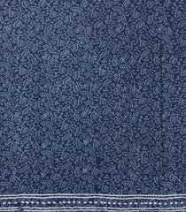 Steel Blue Woven Jaipur Cotton Saree With Printed Floral Motifs-JC1424