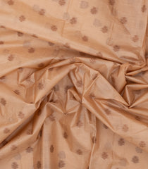 Light Peach Woven Tussar Silk Saree With Floral Motifs-TU3141