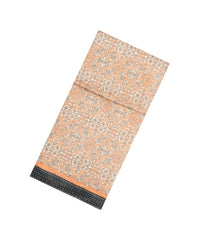 Light Peach Printed Pure Silk Saree With Floral Motifs-PS0777