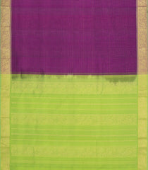 Purple Handloom Silk Cotton Saree With Checks-SC4680