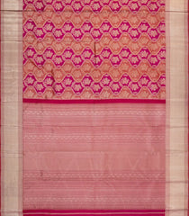 Pink Handloom Kanchipuram Silk Saree With Floral Motifs-KA15071