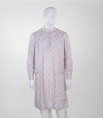 Beige Mid Length Kurta with ikat print -EW1101