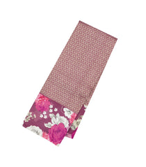 Burugndy Handloom Silk Saree With Printed Floral Border-PS0765