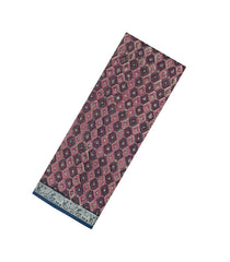 Dusty Pink Printed Chanderi Cotton Saree With Zari Border-CC1623
