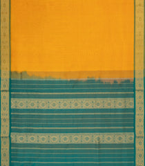 Yellow Handloom 9 Yards Silk Cotton Saree With Contrast Border-SC4450
