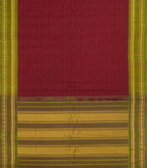 Crimson Handloom Gadwal Silk Cotton Saree With Stripes -GA0270