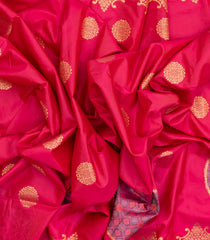 Dark Peach Woven Blended Soft Silk Saree With Floral Motifs-BL3914