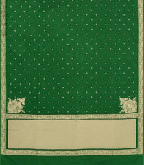 Green Woven Blended Satin Saree With Floral Zari Buttas-BL5999