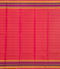 Purple Handloom Korvai Kanchipuram Silk Saree With Beldari Stripes-KA13680