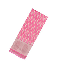 Pink Woven Chanderi Cotton Saree With Printed Motifs-CC1704