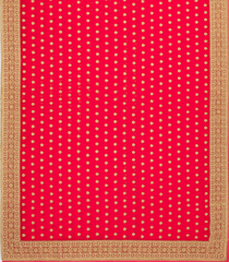 Red Woven Blended Georgette Saree With Embroidered Floral Motifs-EN1893