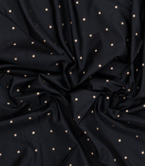 Black Woven Blended Satin Saree With Floral Zari Buttas-BL6000