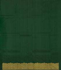 Bottle Green Handloom Kanchipuram Silk Saree With Floral Buttas-KA13820