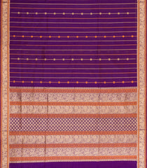 Purple Handloom Kanchi Cotton Saree With Silk Border-KC1800