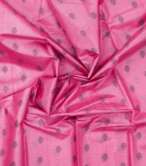 BubbleGum Pink Woven Tussar Silk Saree With Floral Buttas-TU3400
