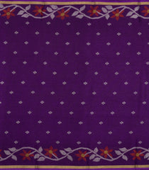 Purple Printed Blended Erode Cotton Saree With Zari Border-SY0456