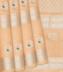 Peach Handloom Chirala Soft Silk Saree With Annam Motifs-Peach