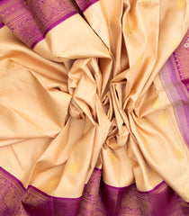 Sandal Handloom Korvai Kanchipuram Silk Saree With Gandaberunda Buttas-KA12958