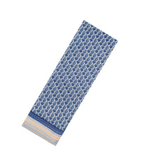 Blue Handloom Chanderi Cotton Saree With Printed Floral Motifs-CC1260