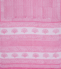 Baby Pink Printed Jaipur Cotton Saree With Floral Motifs-JC1601