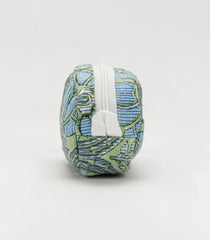 Light Green Cotton Bagru Printed Coin Pouch With Zipper-ACS1067