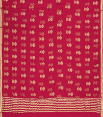 Peach Woven Mysore Silk Saree With Floral Motifs-MS3358