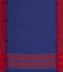 Indigo Woven Bengal Cotton Saree With Contrast Border-BG1747