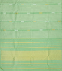 Mint Green Handloom Kanchipuram Silk Saree With Stripes & Buttas-KA15490