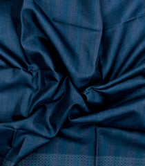 Indigo Woven Tussar Saree With Stripes-TU3348