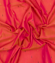 Orange Handloom Uppada Silk Saree With Meena Buttas & Contrast Border-UP0360