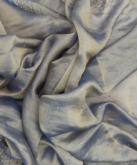 Grey Woven Rganzaue Saree With  Embroidered Motifs-EN1744