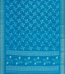 Sky Blue Printed Art Dola Silk Saree With Floral Motifs-BL5750