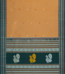Sandal Handloom Kanchi Cotton Saree With Contrast Silk Border-KC1740