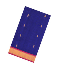 Purple Handloom Silk Cotton Saree With Buttas & Contrast Border-SC4495
